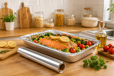 household aluminum foil roll for kitchen & food packaging